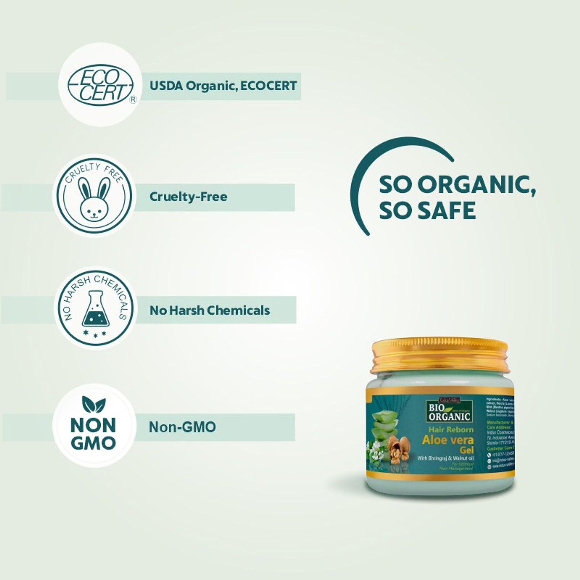 Indus Valley Aloe Vera Gel Hair Reborn Repair & Shine Booster