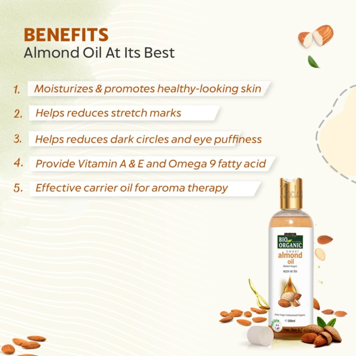 Indus Valley Bio Organic Cold Pressed Sweet Almond Oil