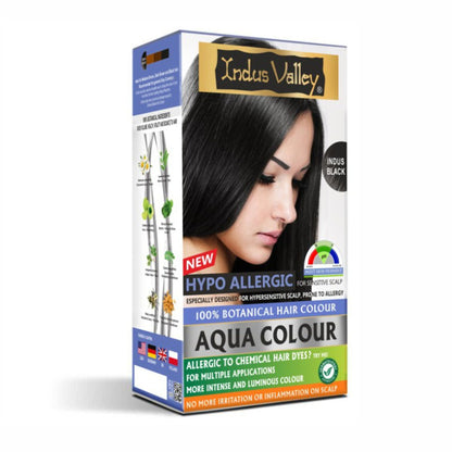Indus Valley Hypo Allergic Aqua 100% Botanical Hair Colour - Indus Black