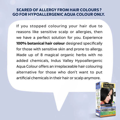 Indus Valley Hypo Allergic Aqua 100% Botanical Hair Colour - Indus Black
