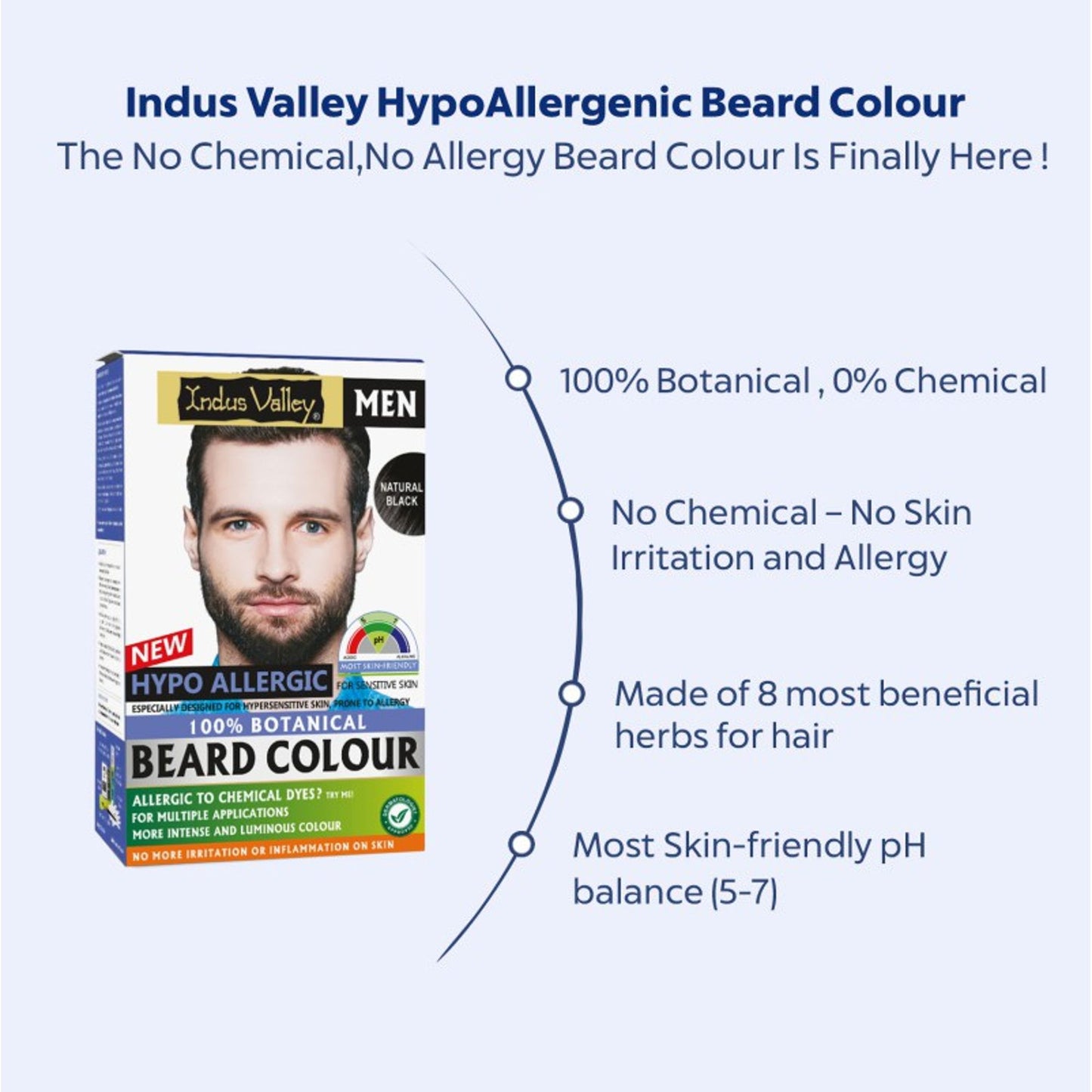 Indus Valley Men Hypo Allergic Beard Colour - Natural Black