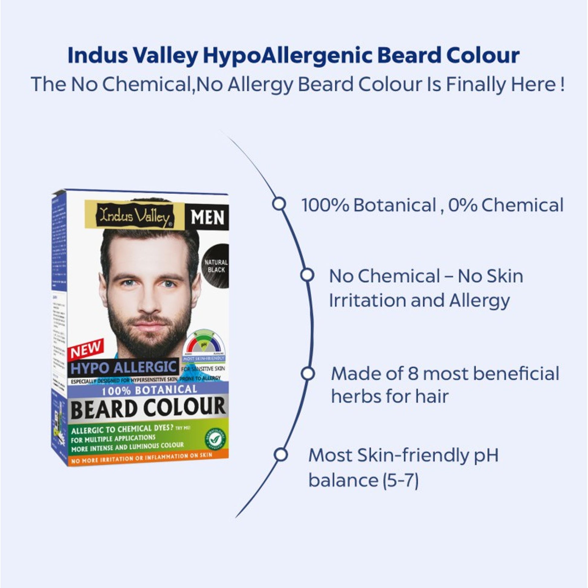 Indus Valley Men Hypo Allergic Beard Colour - Natural Black
