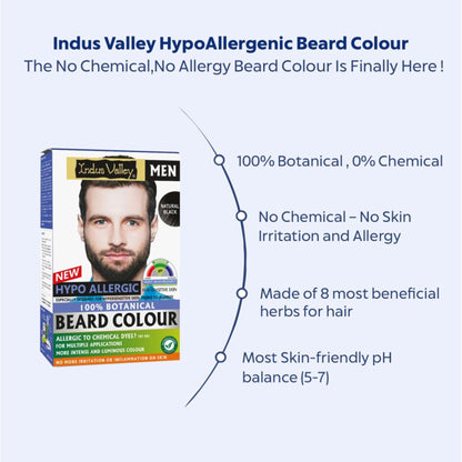 Indus Valley Men Hypo Allergic Beard Colour - Natural Black