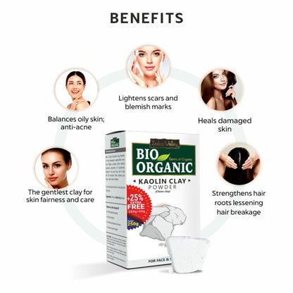 Indus Valley Bio Organic Kaolin Clay Powder for Face & Skin