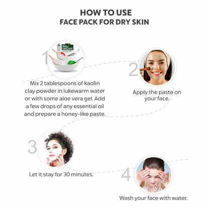 Indus Valley Bio Organic Kaolin Clay Powder for Face & Skin