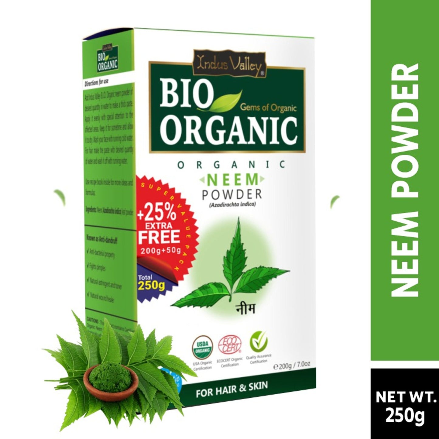 Indus Valley Bio Organic Neem Powder for Hair & Skin