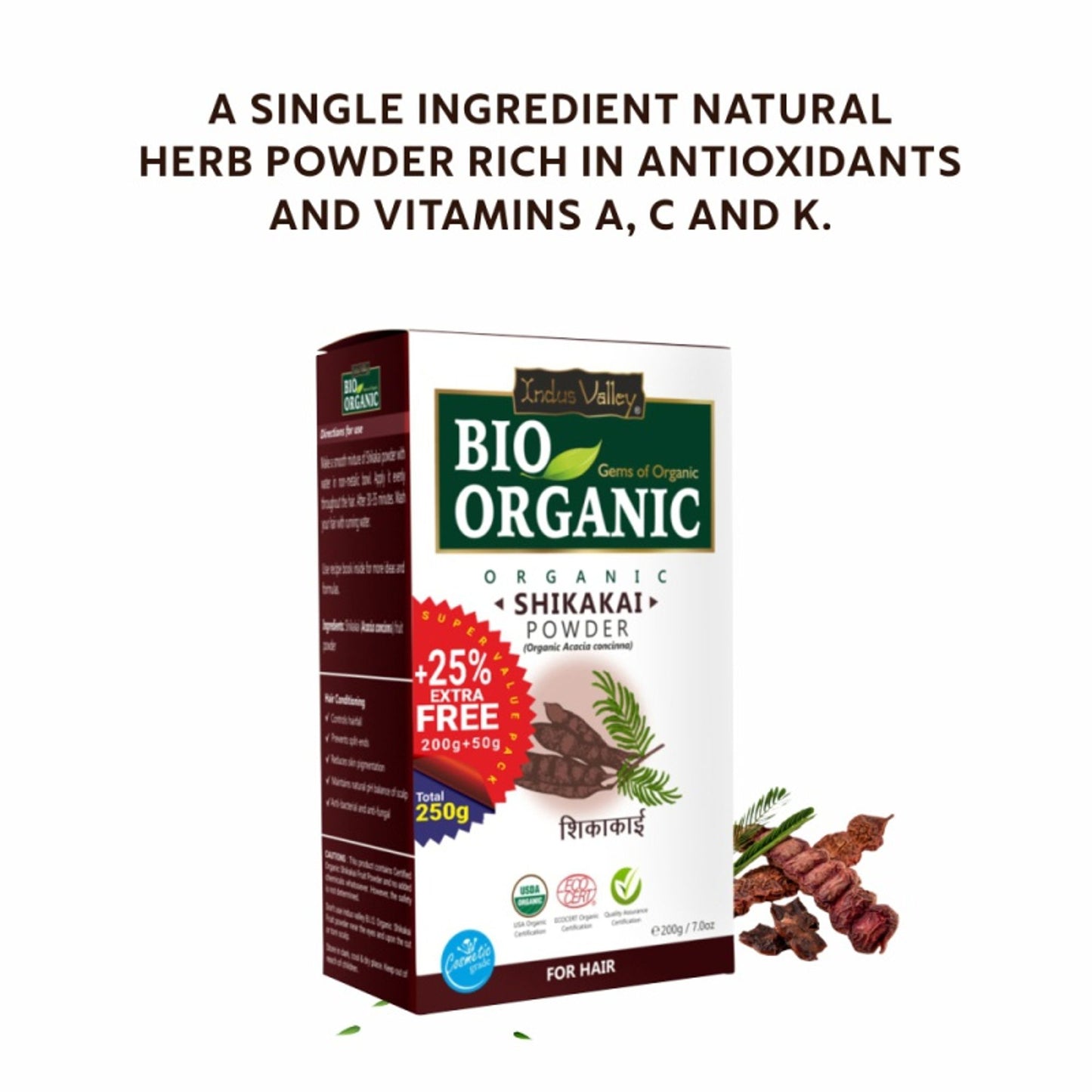 Indus Valley Bio Organic Shikakai Powder for Hair