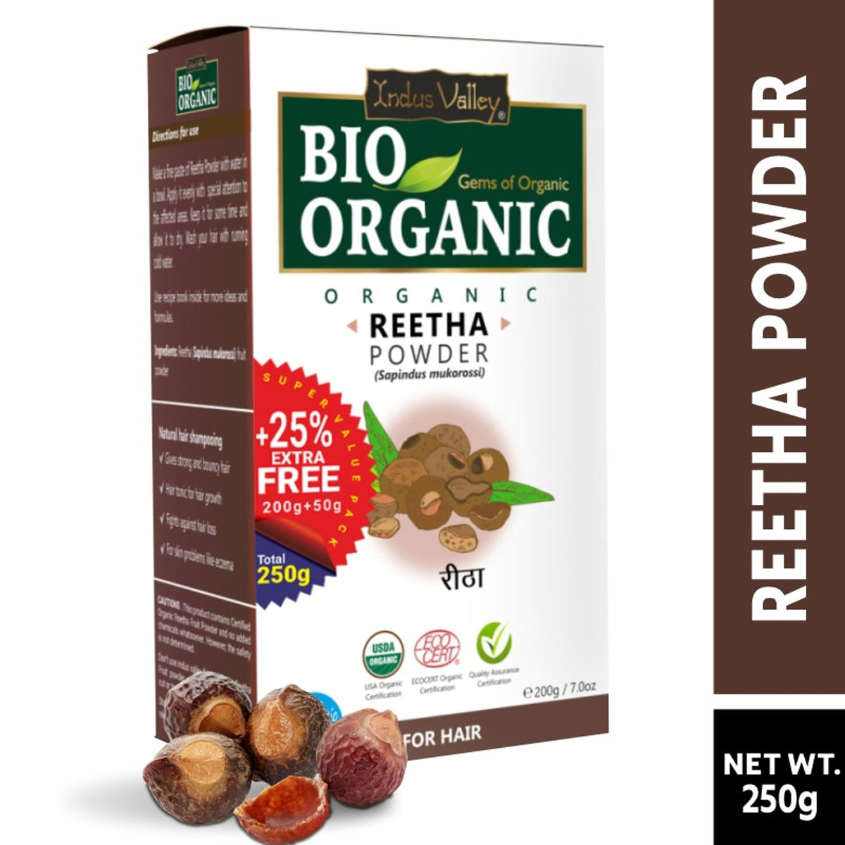 Indus Valley Bio Organic Reetha Powder for Hair