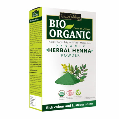 Indus Valley Bio Organic Herbal Henna Hair Color Powder