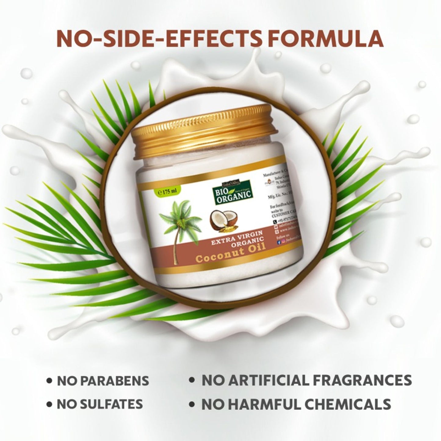 Indus Valley Bio Organic Extra Virgin Coconut Oil for Body, Hair & Skin