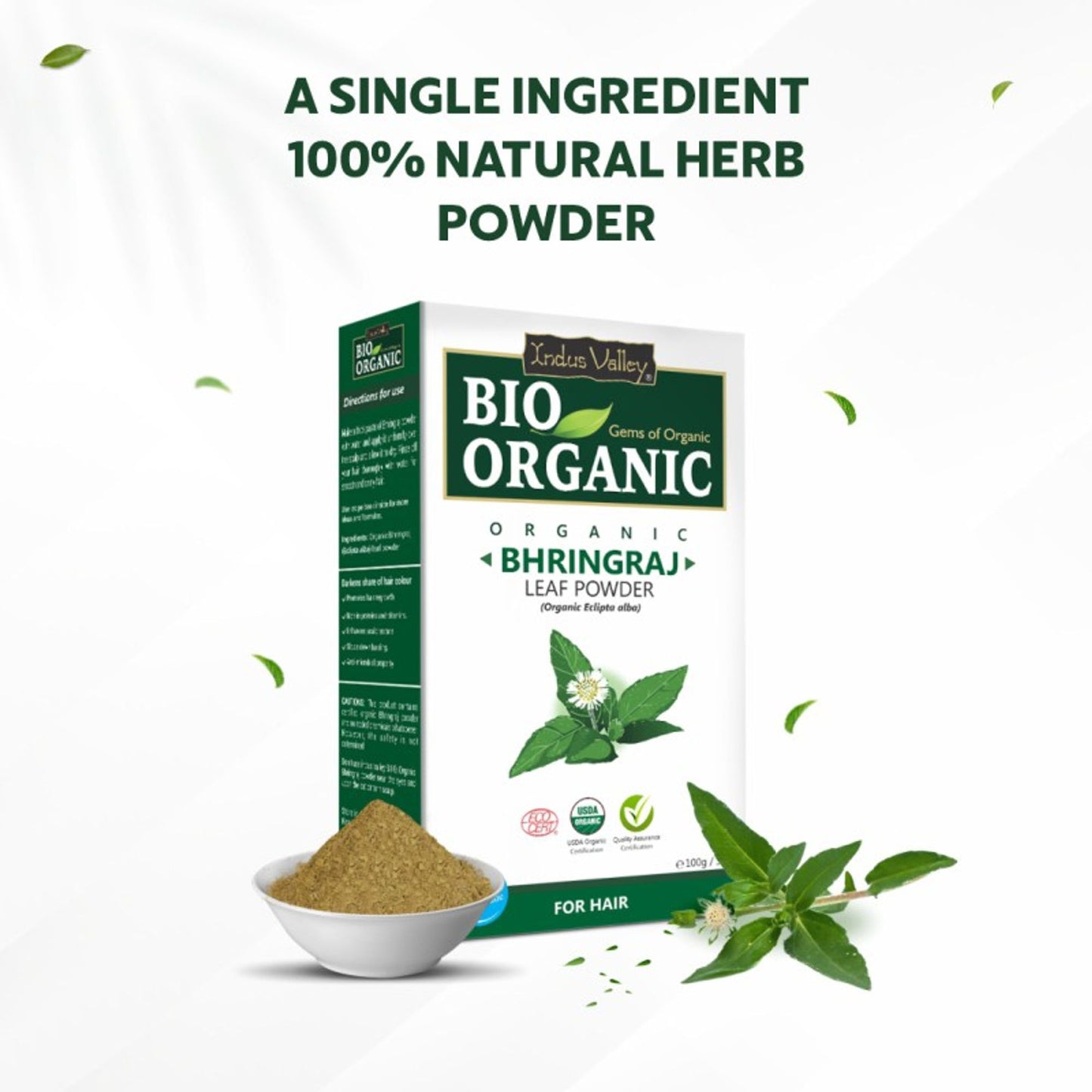 Indus Valley Bhringraj Powder Hair Growth, Reduces Hair Fall & Scalp Care