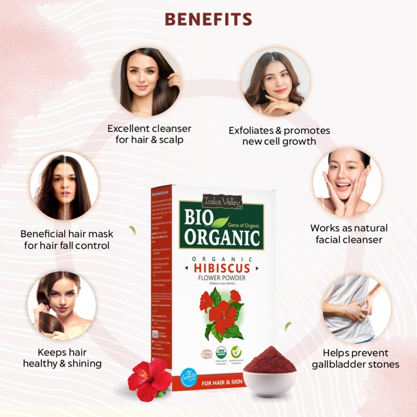 Indus Valley Hibiscus Powder Exfoliation, Prevents Early Greying & Hair Care