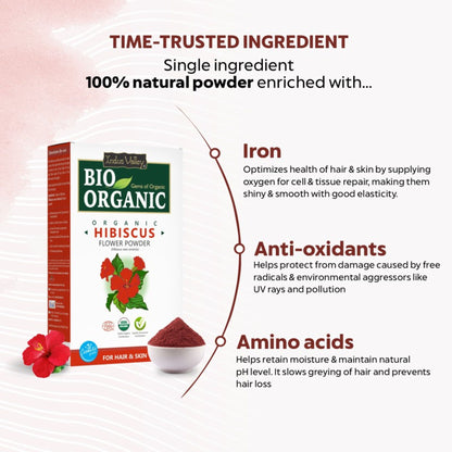 Indus Valley Hibiscus Powder Exfoliation, Prevents Early Greying & Hair Care