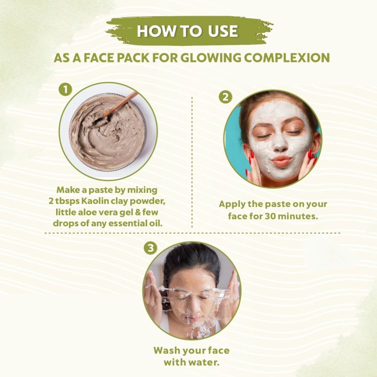 Indus Valley Kaolin clay powder gentle cleanser showing a jar of kaolin clay for oil control and skin care.