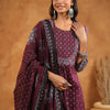 Dhiyona IE Floral Printed Pure Cotton Kurta With Trousers And Dupatta