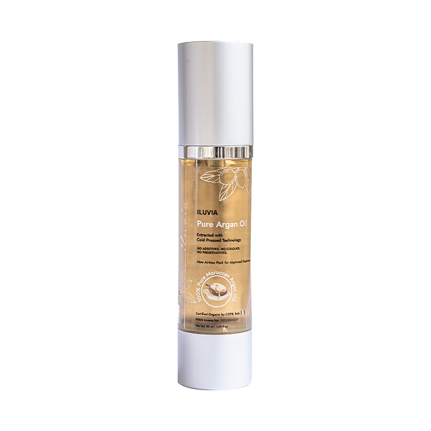 iluvia 100% Pure Argan Oil, Certified Organic, Best For Anti-Dryness, Hair & Skin, Safe For Babies
