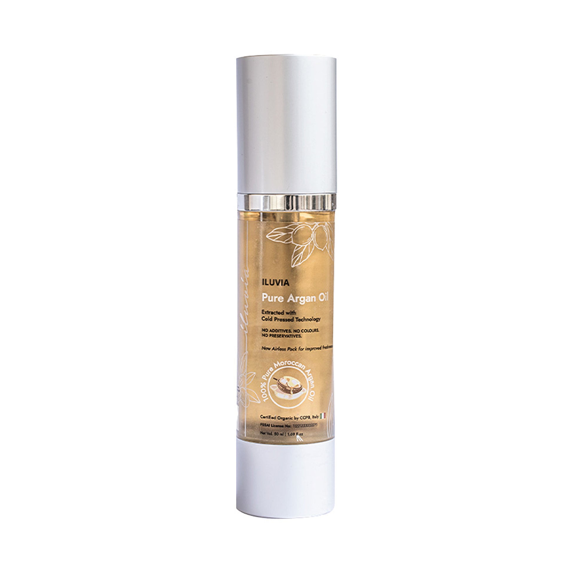 iluvia 100% Pure Argan Oil, Certified Organic, Best For Anti-Dryness, Hair & Skin, Safe For Babies