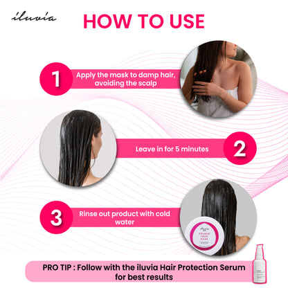 iluvia Colour Lock Mask, For Coloured, Bleached & Highlighted Hair, Prevents Colour Loss & Dryness