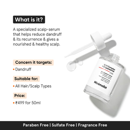 Minimalist Anti-Dandruff Hair Serum With CPH Complex & Oligopeptide 0.8%