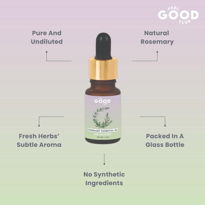 Feel Good Club 100% Pure Natural Rosemary Essential Oil For Hair Growth & Hair Fall Control