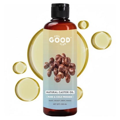 Feel Good Club Cold Pressed Pure & Natural Castor Oil For Hair & Skin- Promotes Hair Growth