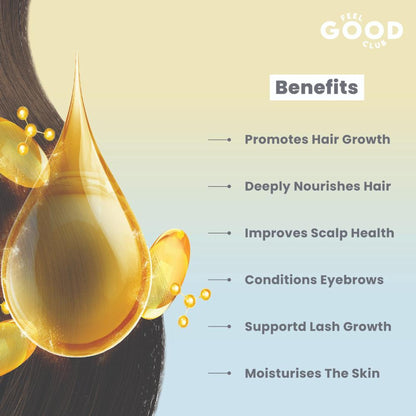 Feel Good Club Cold Pressed Pure & Natural Castor Oil For Hair & Skin- Promotes Hair Growth