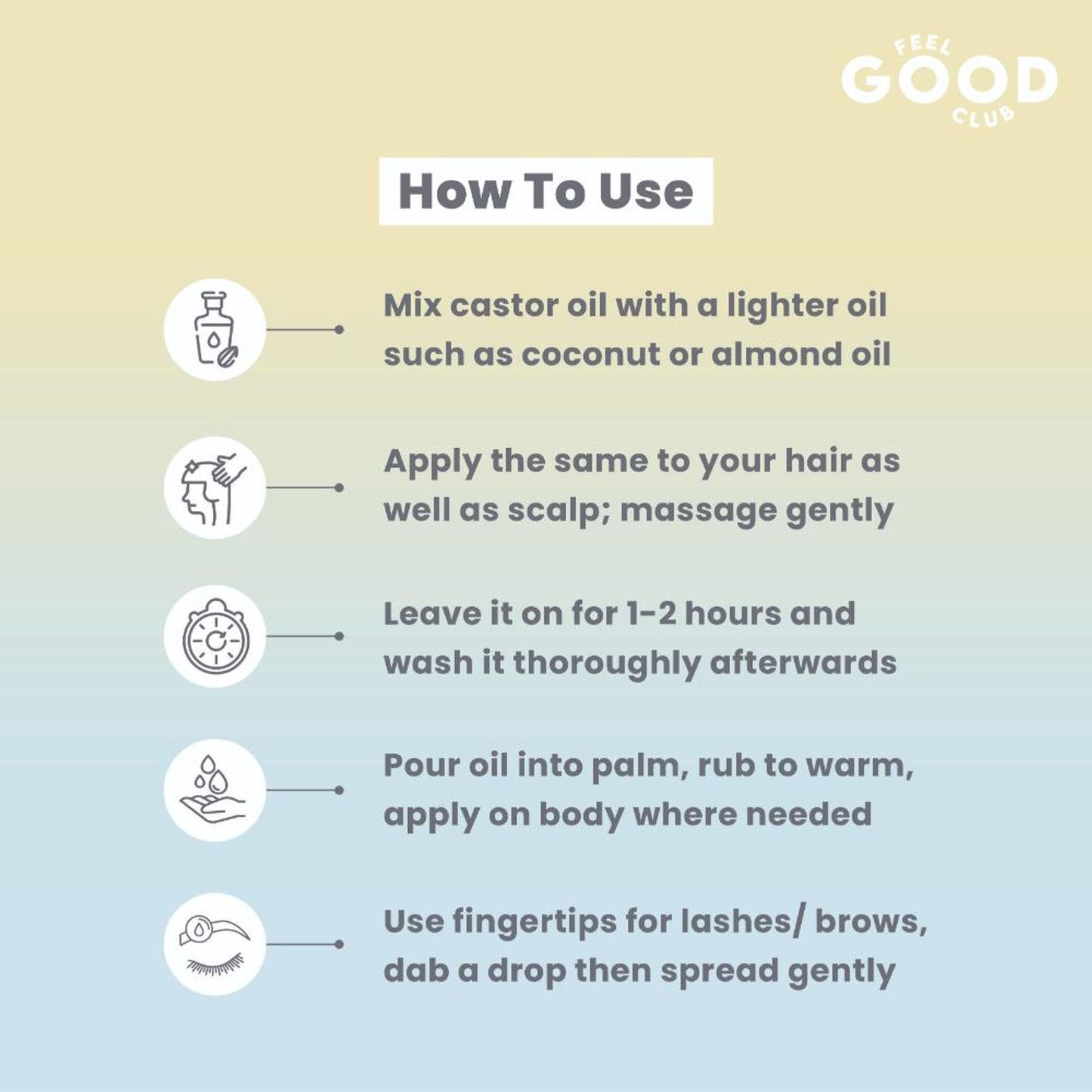 Feel Good Club Cold Pressed Pure & Natural Castor Oil For Hair & Skin- Promotes Hair Growth