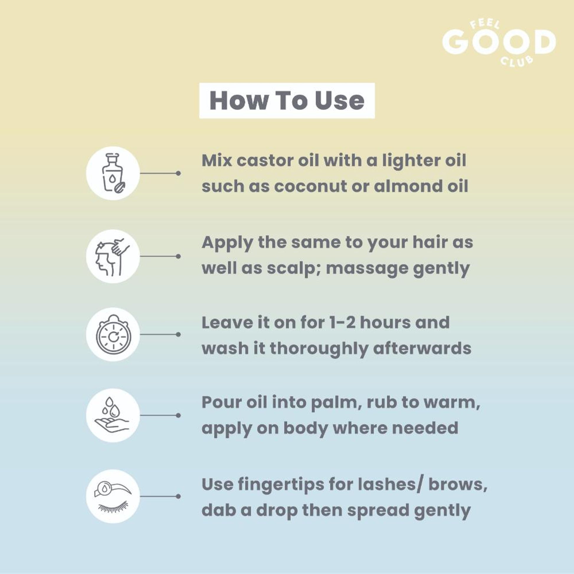Feel Good Club Cold Pressed Pure & Natural Castor Oil For Hair & Skin- Promotes Hair Growth