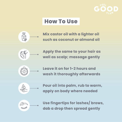 Feel Good Club Cold Pressed Pure & Natural Castor Oil For Hair & Skin- Promotes Hair Growth