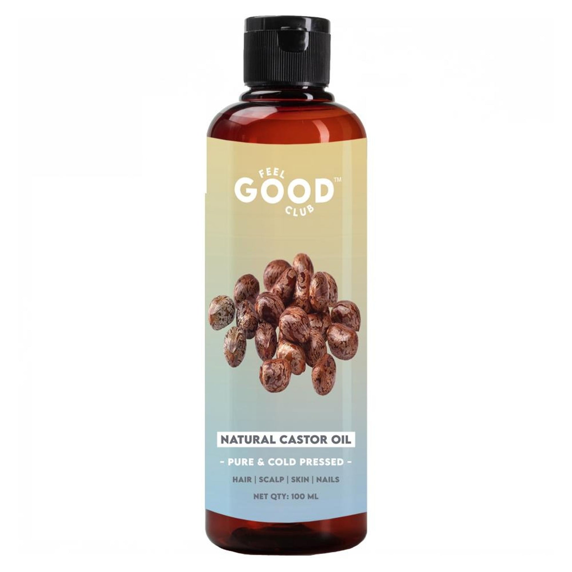 Feel Good Club Cold Pressed Pure & Natural Castor Oil For Hair & Skin- Promotes Hair Growth