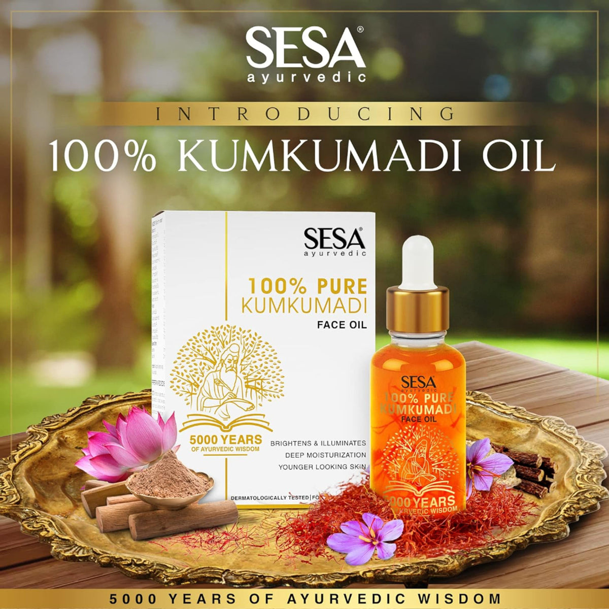 SESA Kumkumadi Face Oil 30 ml for Radiant& Glowing Skin 100% Pure Kumkumadi Tailam