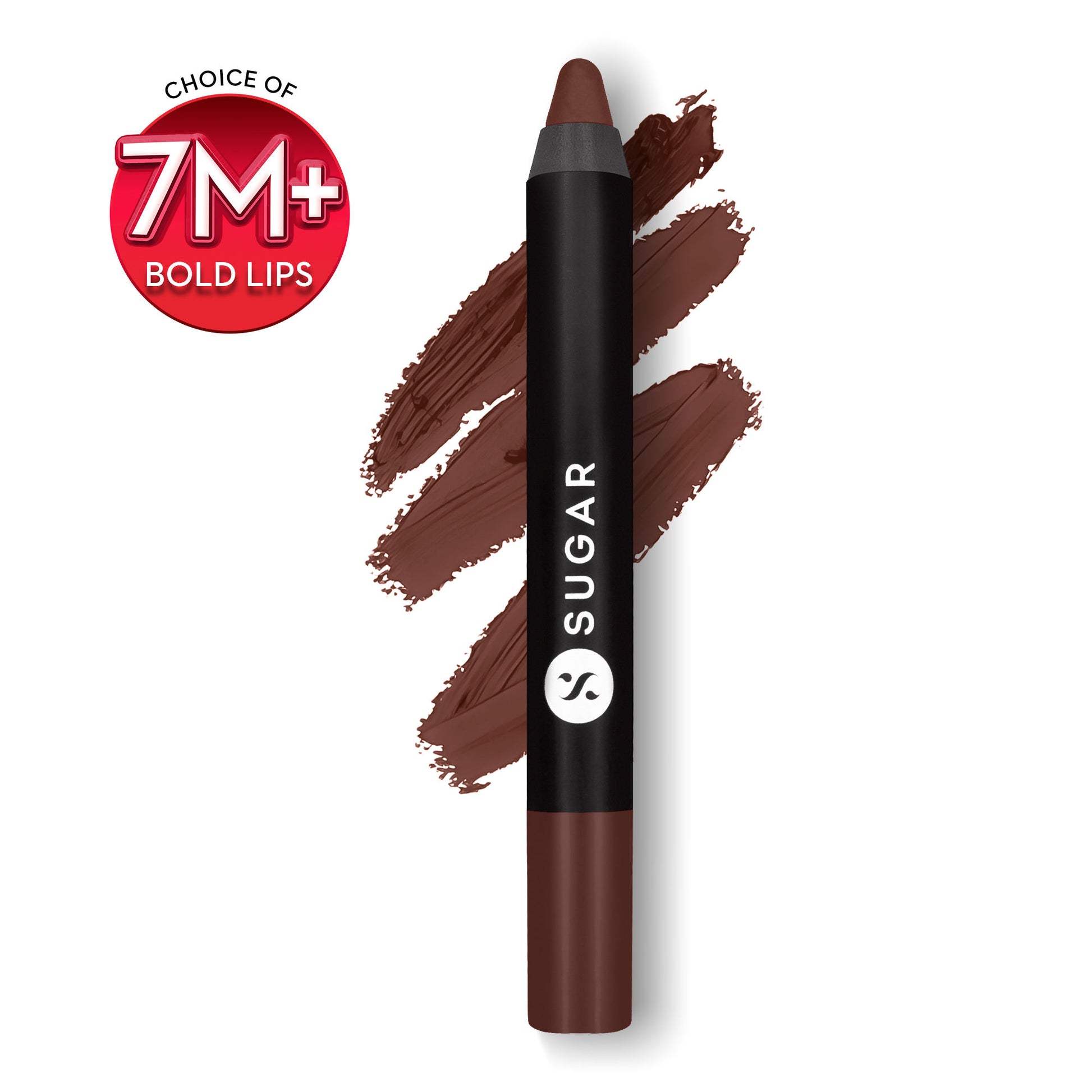 SUGAR Matte As Hell Crayon Lipstick, 12Hr Matte, with Sharpener - 26 Vianne Rocher (Deep Chocolate Brown)