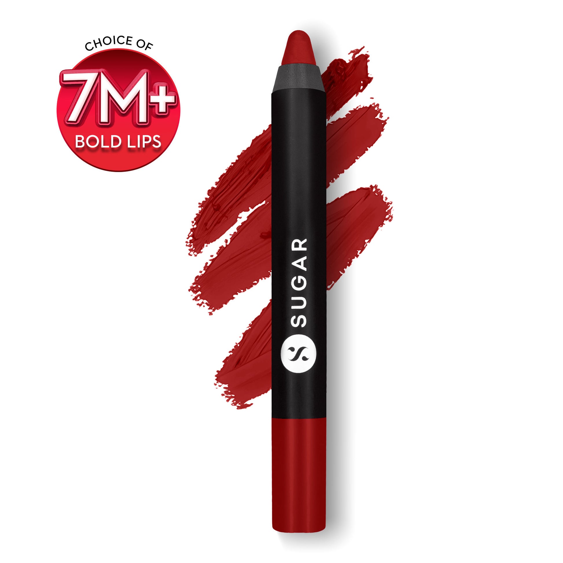 SUGAR Matte As Hell Crayon Lipstick, 12Hr Matte, with Sharpener - 35 Claire Redfield (Pure Red)