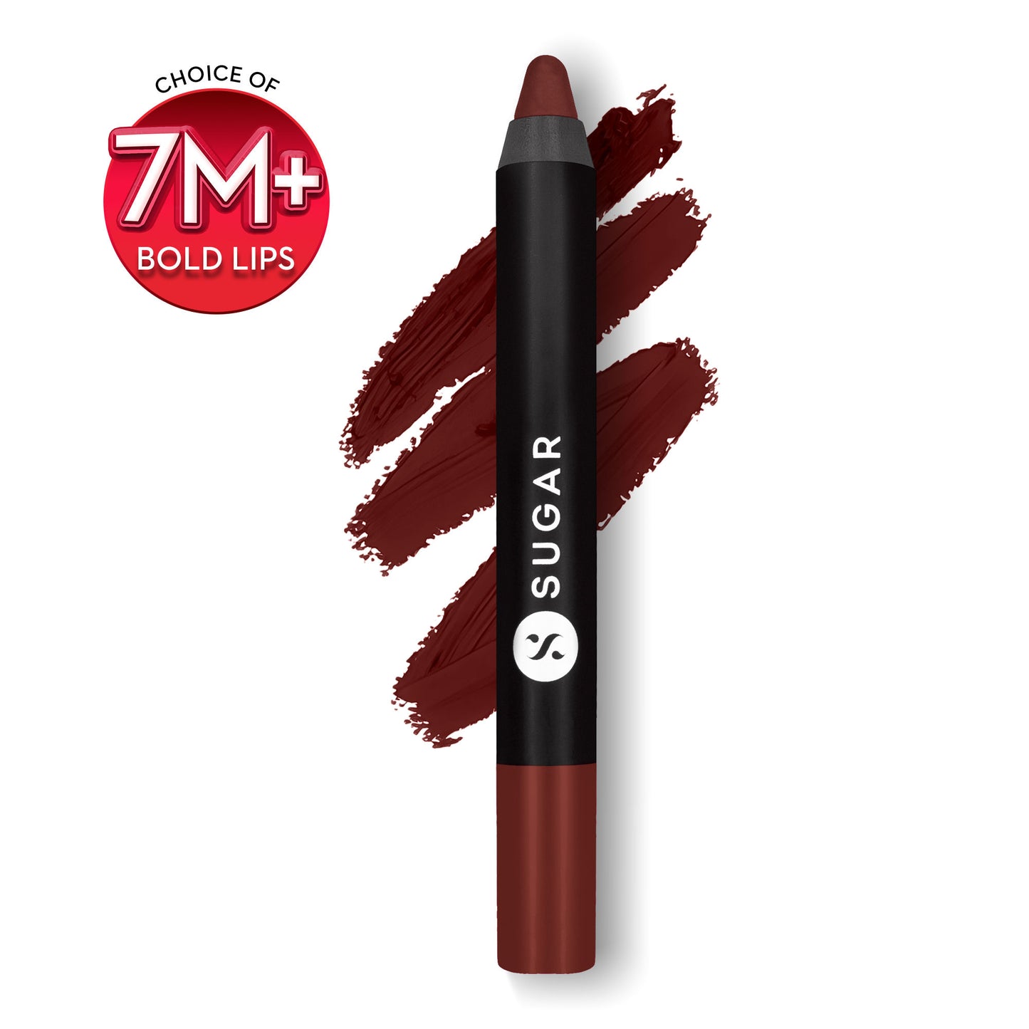 SUGAR Matte As Hell Crayon Lipstick, 12Hr Matte, with Sharpener - 13 Murphy Brown (Chocolate Burgundy)