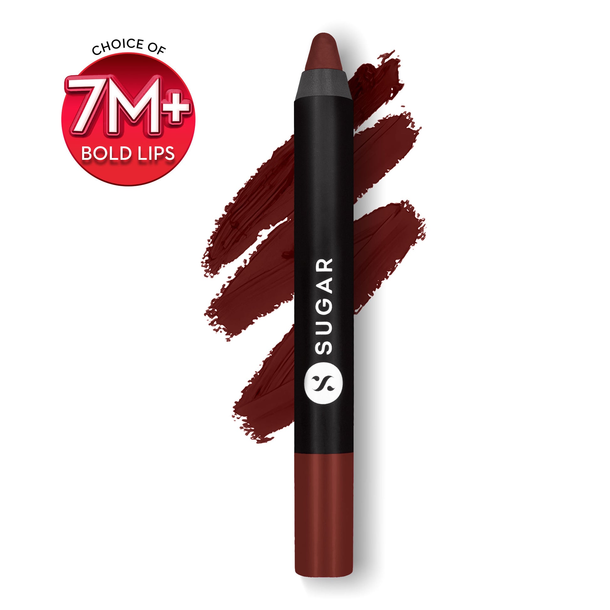 SUGAR Matte As Hell Crayon Lipstick, 12Hr Matte, with Sharpener - 13 Murphy Brown (Chocolate Burgundy)