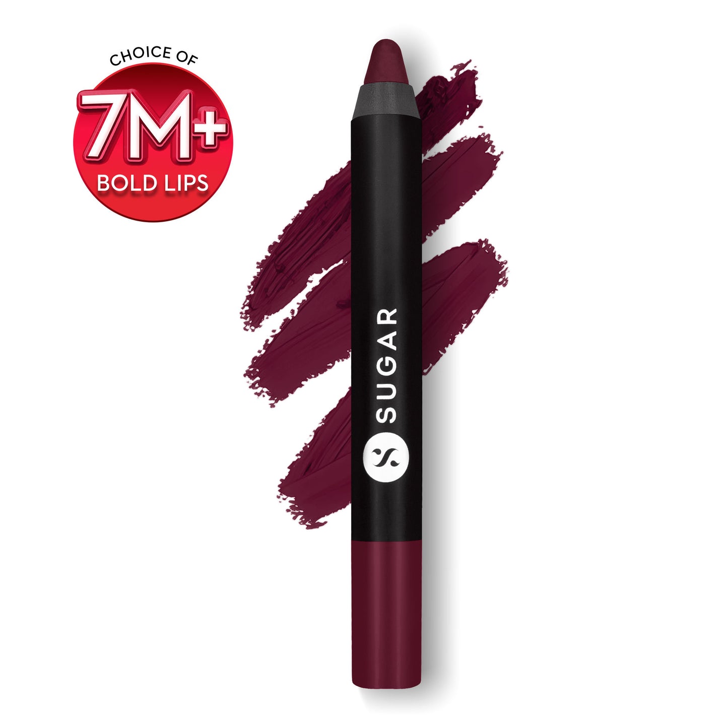 SUGAR Matte As Hell Crayon Lipstick, 12Hr Matte, with Sharpener - 24 Rachel Berry (Deep Berry)