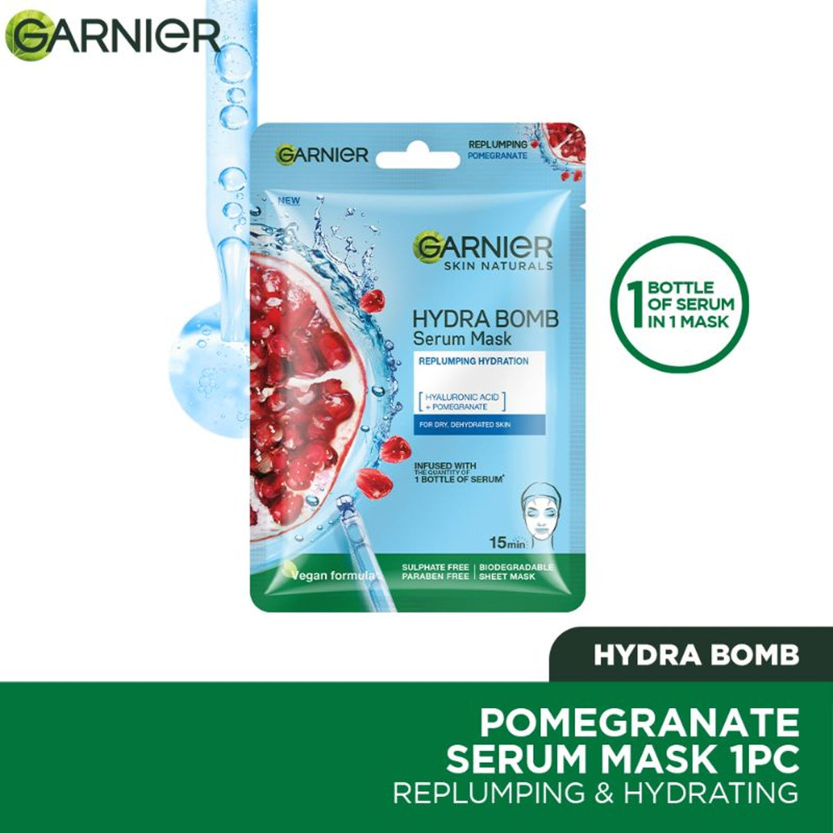 Garnier Skin Naturals Face Serum Sheet Mask - Hydra Bomb