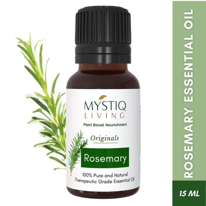 Mystiq Living Rosemary Essential Oil for Hair Growth Shots, Face & Dandruff