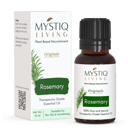 Mystiq Living Rosemary Essential Oil for Hair Growth Shots, Face & Dandruff