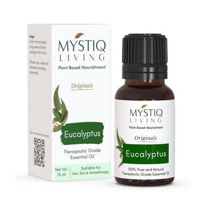 Mystiq Living Eucalyptus Essential Oil 100% Pure For Steam Inhalation, Aromatherapy, Relax Muscles