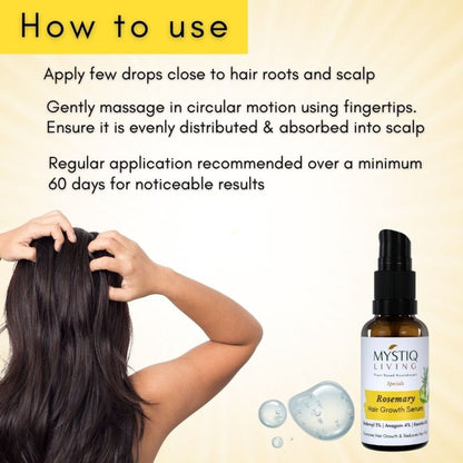 Mystiq Living Rosemary Hair Growth Serum For Scalp With Redensyl Keratin For Men & Women