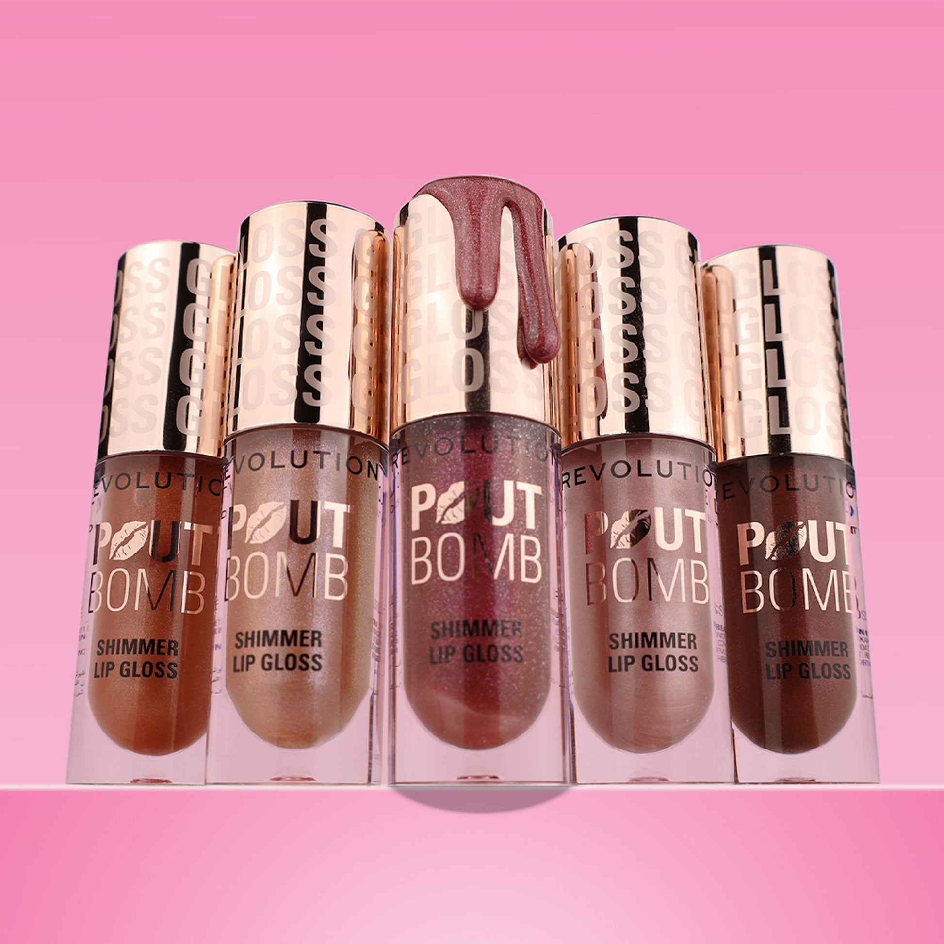 Makeup Revolution Pout Bomb Shimmer Lip Gloss - Nude Glow