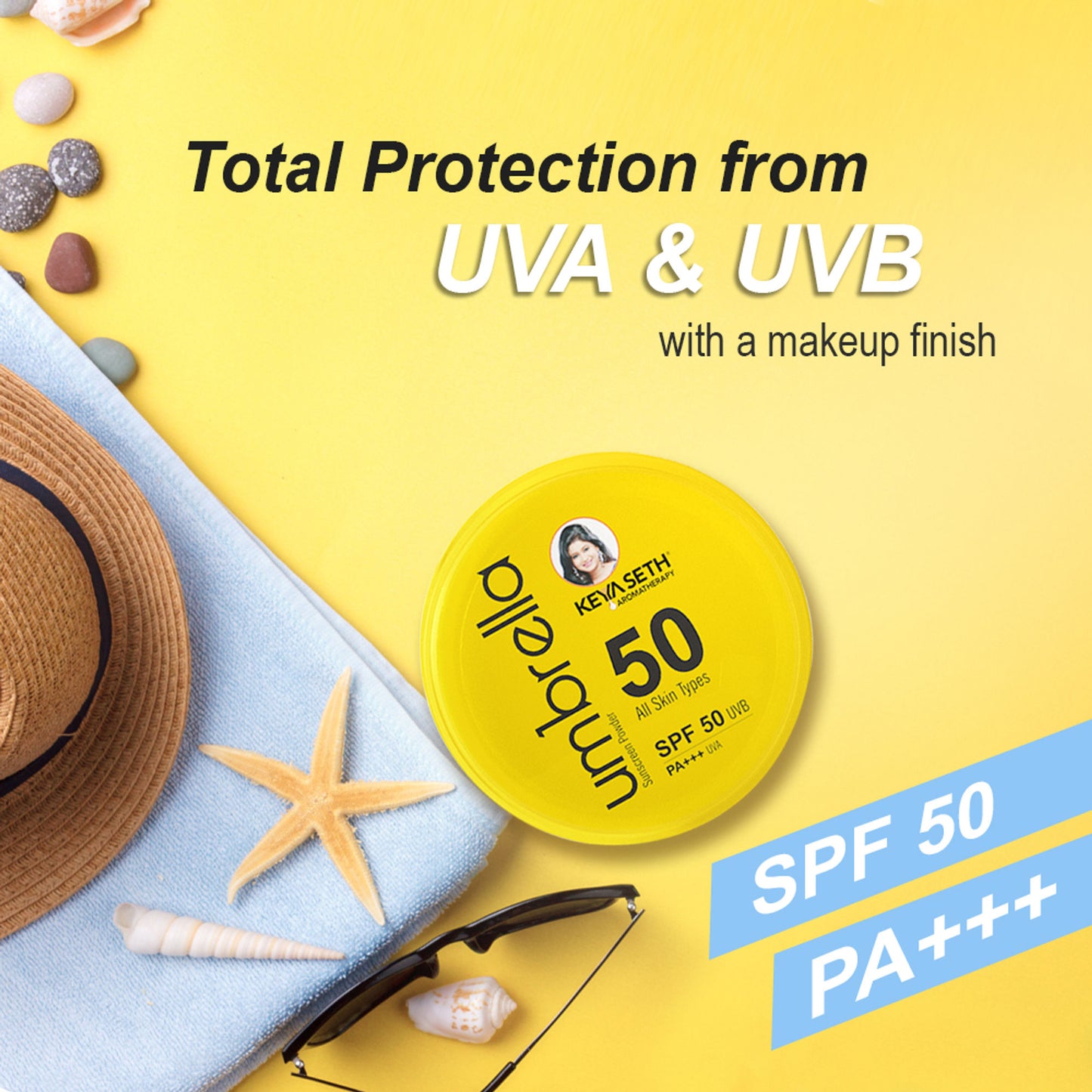 Keya Seth Aromatherapy Umbrella Sunscreen Powder SPF 50 UVB PA+++ UVA - Pack of 2