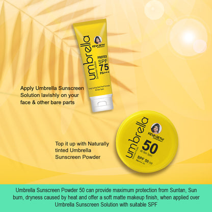 Keya Seth Aromatherapy Umbrella Sunscreen Powder SPF 50 UVB PA+++ UVA - Pack of 2