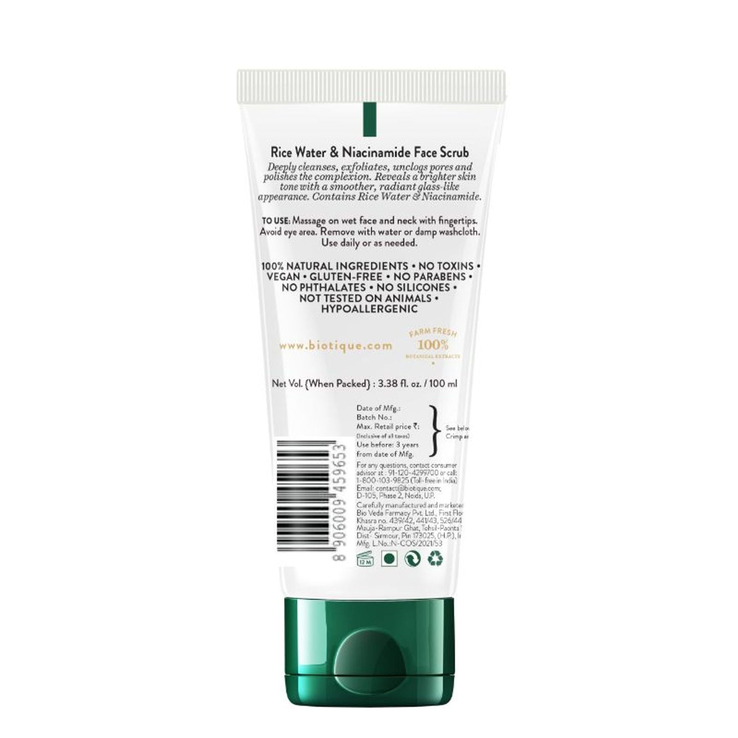 Biotique Rice Water & Niacinamide Deep Cleanse Gel Face Scrub