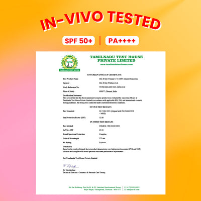 Dot & Key Vitamin C + E 100% Mineral Sunscreen In-Vivo Tested SPF 50+ PA++++, No White Cast