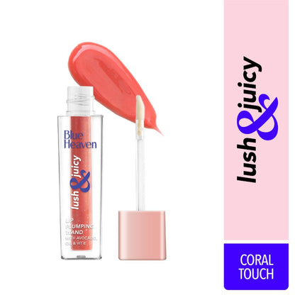 Blue Heaven Lush & Juicy Lip Wand Gloss - Coral Touch
