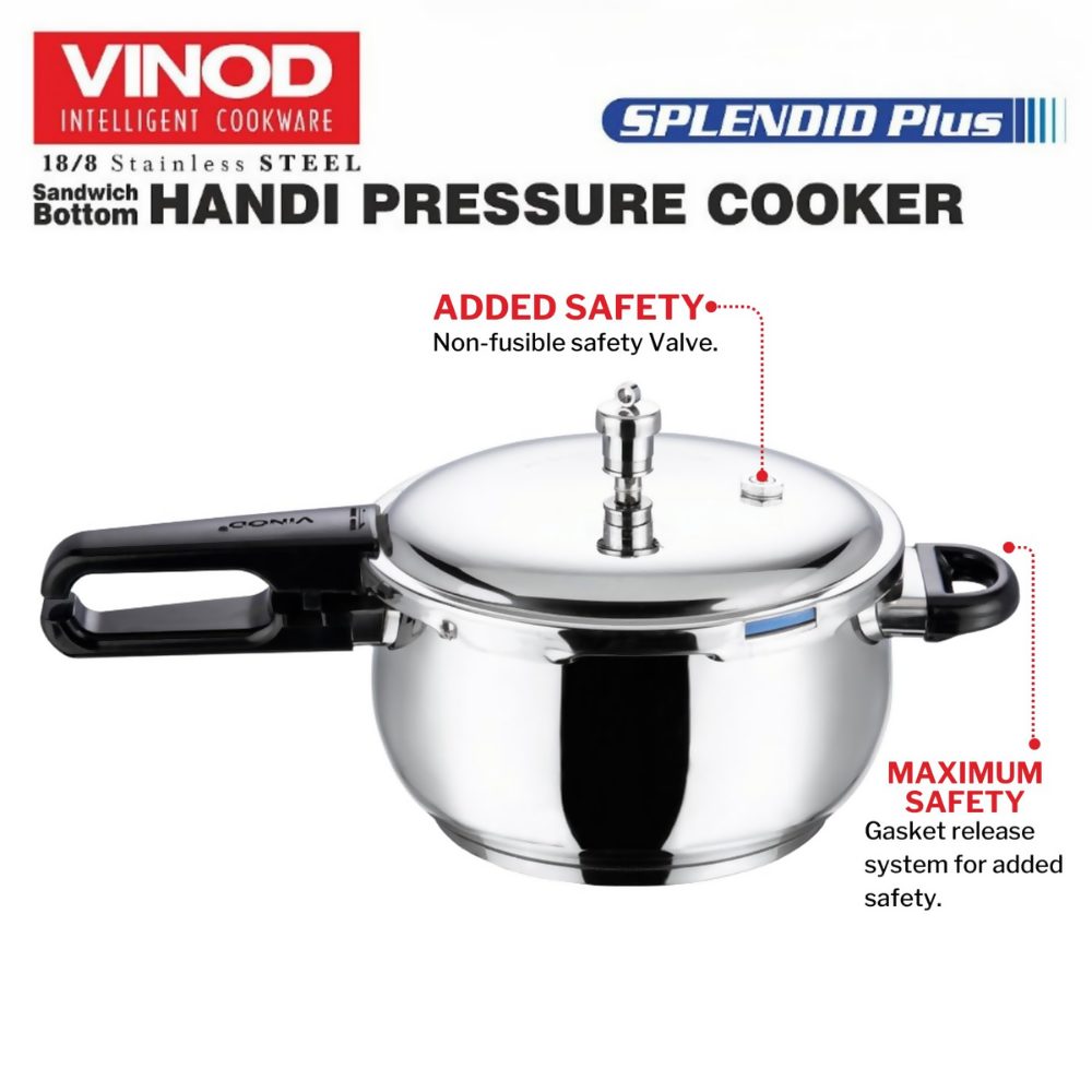 Vinod Splendid Plus Stainless Steel Outer Lid Pressure Cooker