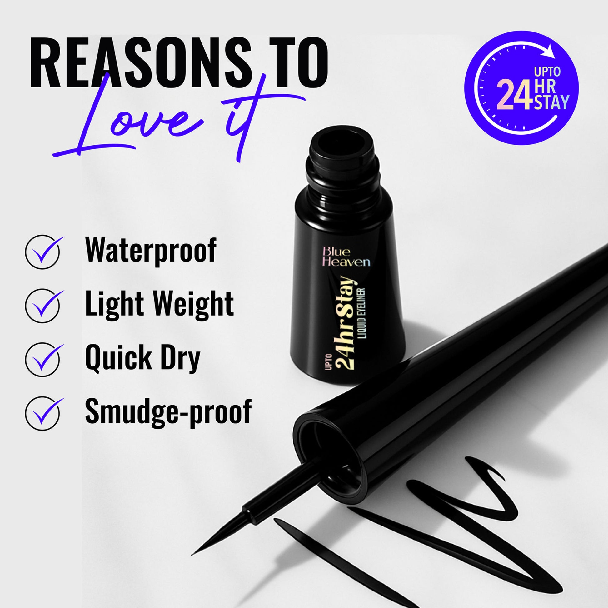 Blue Heaven 24Hr Stay Liquid Eyeliner - Black