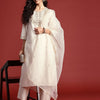 Indyancart IE Women Ethnic Motifs Embroidered Regular Liva Kurta with Trousers & With Dupatta